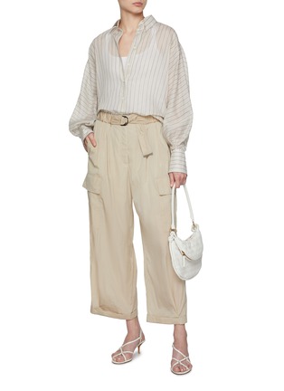 Figure View - Click To Enlarge - BRUNELLO CUCINELLI - Belted Multi-pocket Cargo Pants
