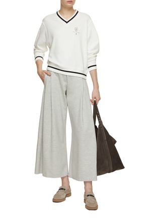 Figure View - Click To Enlarge - BRUNELLO CUCINELLI - Drawstring Waist Cropped Sweatpants