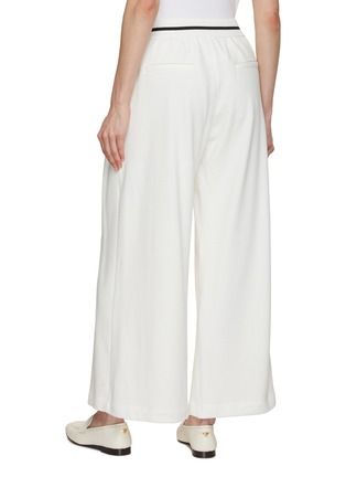 Back View - Click To Enlarge - BRUNELLO CUCINELLI - Contrast Trim Pleated Cotton Pants