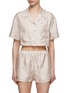 Main View - Click To Enlarge - AMIRI - Logo Striped Cropped Silk Blouse
