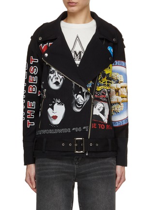 Main View - Click To Enlarge - DRY CLEAN ONLY - Rock Band Print Biker Jacket