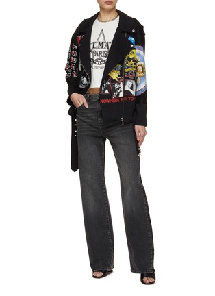 Figure View - Click To Enlarge - DRY CLEAN ONLY - Rock Band Print Biker Jacket