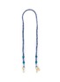 Main View - Click To Enlarge - LA COQUE FRANÇAISE - Della Braided Bandana Wooden Bead Phone Strap — Blue