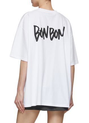 Back View - Click To Enlarge - BONBOM - Handwritten Logo Cotton T-Shirt