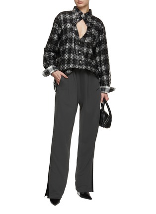 Figure View - Click To Enlarge - BONBOM - Sequin Twist Placket Flannel Shirt
