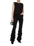 Figure View - Click To Enlarge - BONBOM - Roll Up Shoulder Sleeveless Cotton T-Shirt