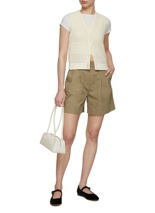 Figure View - Click To Enlarge - DUNST - Crochet Knit Button Up Cotton Vest
