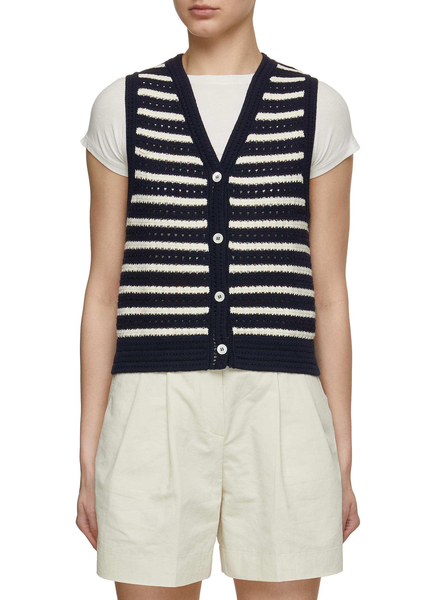 DUNST | Crochet Knit Button Up Cotton Vest | Women | Lane Crawford
