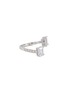 Main View - Click To Enlarge - CZ BY KENNETH JAY LANE - Cubic Zirconia Rhodium Plated Brass Open Front Ring