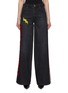 Main View - Click To Enlarge - ALICE & OLIVIA - x Basquiat Trish Patchwork Racing Stripe Wide Leg Jeans