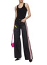 Figure View - Click To Enlarge - ALICE & OLIVIA - x Basquiat Trish Patchwork Racing Stripe Wide Leg Jeans