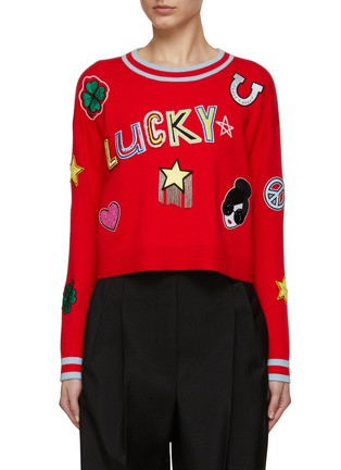 Main View - Click To Enlarge - ALICE & OLIVIA - Gleeson Embellised Patch Sweater