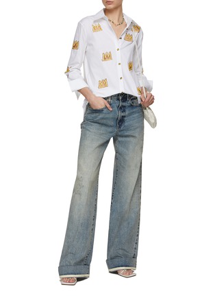 Figure View - Click To Enlarge - ALICE & OLIVIA - x Basquiat Finely Embellished Crown Shirt