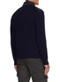 Back View - Click To Enlarge - PAUL & SHARK - Puffer Front Panel High Neck Ribbed Wool Knit Jacket