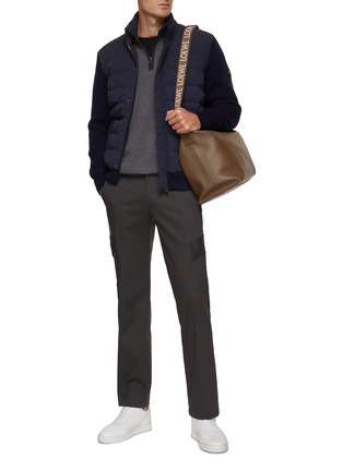 Figure View - Click To Enlarge - PAUL & SHARK - Puffer Front Panel High Neck Ribbed Wool Knit Jacket