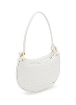 【関税込み】Bottega Veneta ホワイト Flap ショルダーバッグ Bottega Veneta - White Woven Leather Double Flap Crossbody Bag