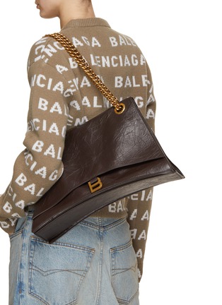 Figure View - Click To Enlarge - BALENCIAGA - Large Crush Leather Chain Bag