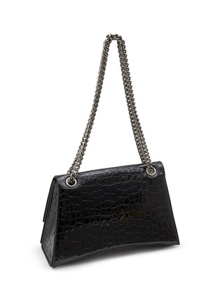 Detail View - Click To Enlarge - BALENCIAGA - Medium Crush Leather Chain Bag