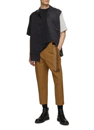 Figure View - Click To Enlarge - SONG FOR THE MUTE - Dual Rope Tapered Cropped Melvin Pants
