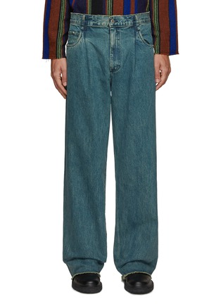 Main View - Click To Enlarge - SONG FOR THE MUTE - Wide Leg Raw Hem Boyfriend Jeans