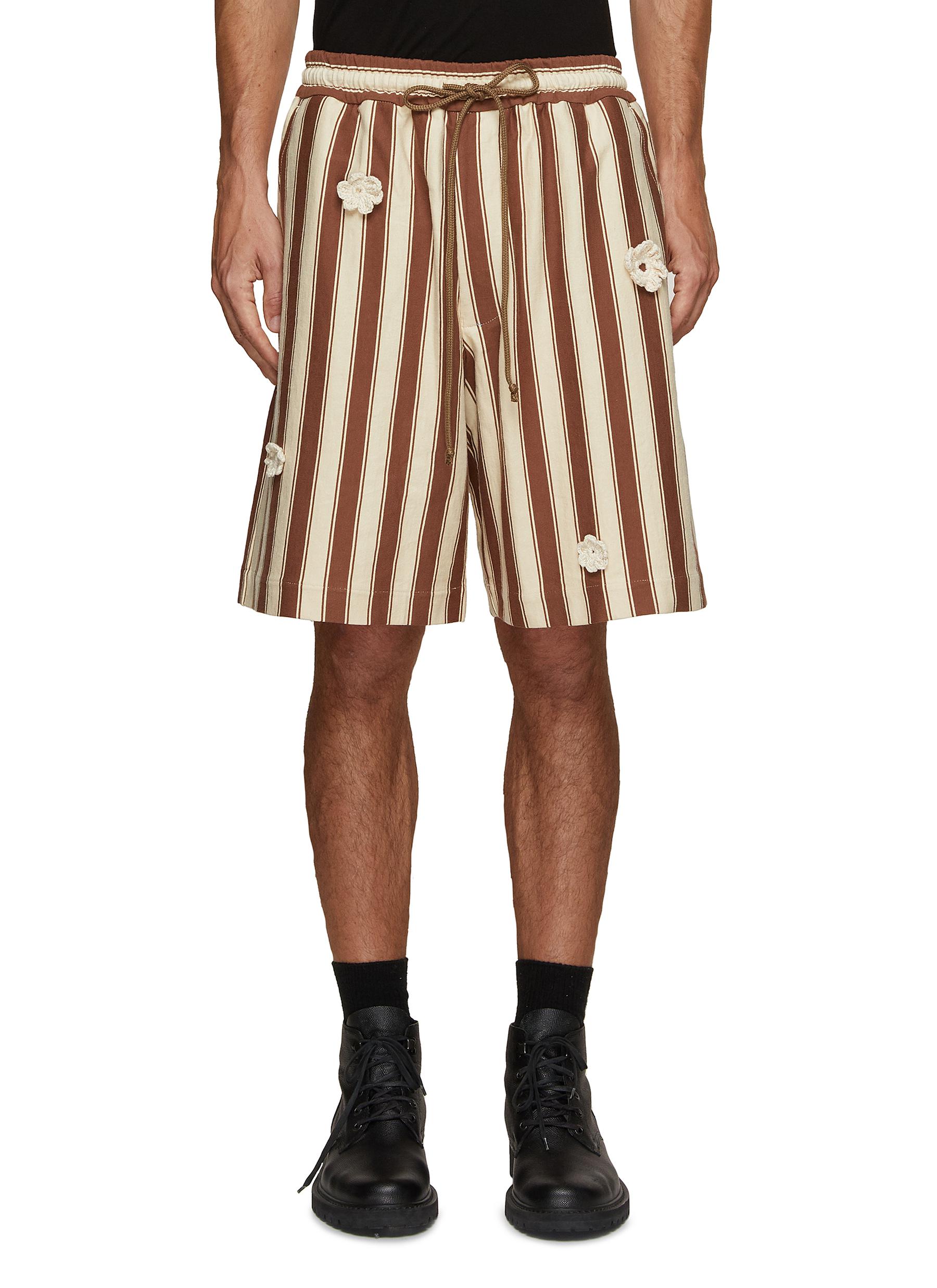 Striped Toggle Drawstring Shorts