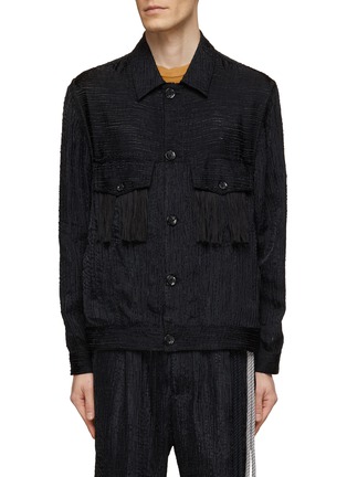 Main View - Click To Enlarge - SONG FOR THE MUTE - Wave Drape Western Pocket Worker Jacket