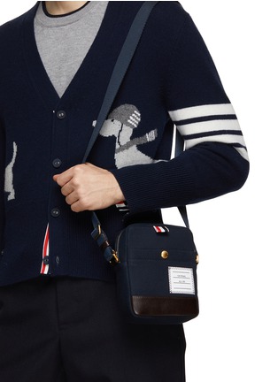 Figure View - Click To Enlarge - THOM BROWNE  - Canvas Small Crossbody Bag