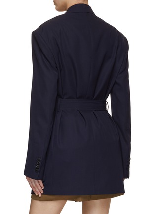 Back View - Click To Enlarge - DRIES VAN NOTEN - Oversized Belted Double Breasted Blazer