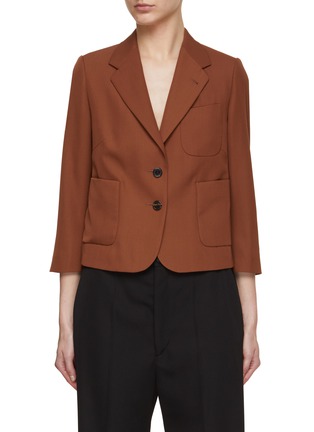 Main View - Click To Enlarge - DRIES VAN NOTEN - Patch Pocket Cotton Cropped Blazer