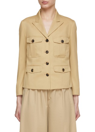 Main View - Click To Enlarge - DRIES VAN NOTEN - Patch Pocket Cotton Cropped Blazer