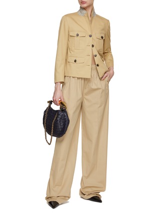 Figure View - Click To Enlarge - DRIES VAN NOTEN - Patch Pocket Cotton Cropped Blazer
