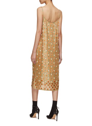Back View - Click To Enlarge - DRIES VAN NOTEN - Butterfly Print Embellished Silk Slip Dress