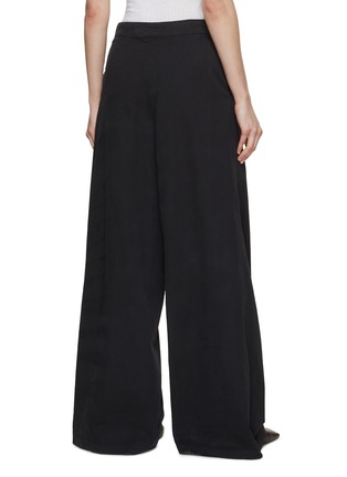 Back View - Click To Enlarge - DRIES VAN NOTEN - Pleated Wide Leg Cotton Pants