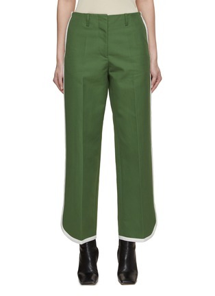 Main View - Click To Enlarge - DRIES VAN NOTEN - Contrast Tape Tailored Cotton Pants