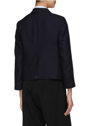 Back View - Click To Enlarge - DRIES VAN NOTEN - Patch Pocket Wool Cropped Blazer