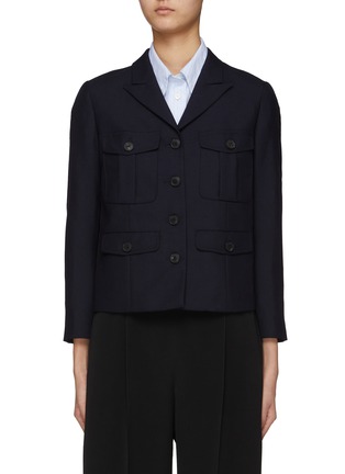 Main View - Click To Enlarge - DRIES VAN NOTEN - Patch Pocket Wool Cropped Blazer