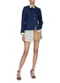 Figure View - Click To Enlarge - DRIES VAN NOTEN - Pleated Skirt Panel Cotton Shorts