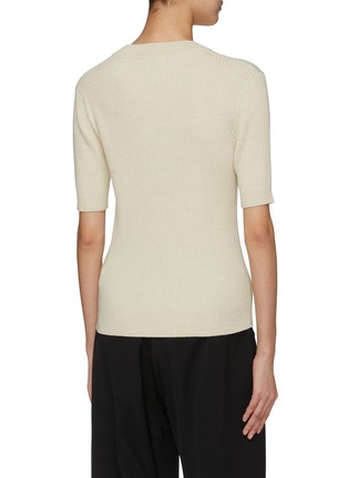 Back View - Click To Enlarge - DRIES VAN NOTEN - Lace-Up Ribbed Top