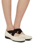 Figure View - Click To Enlarge - UMA WANG - Crisscross Elastic Leather Ballerina Flats