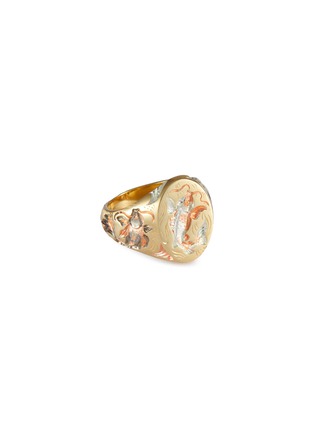 Main View - Click To Enlarge - CASTRO SMITH - Koi Carp 18K Yellow Gold Signet Ring — US 7.5