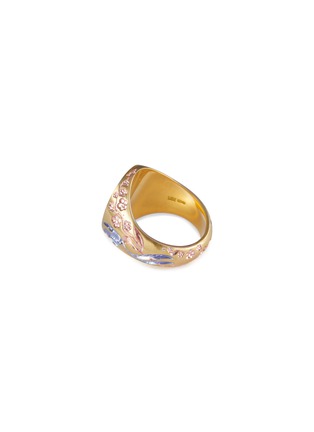 Figure View - Click To Enlarge - CASTRO SMITH - Swallow & Hummingbird 18K Yellow Gold Signet Ring — US 6.5