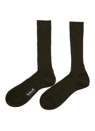 Main View - Click To Enlarge - PANTHERELLA - Laburnum Rib Merino Wool Long Anklet Socks