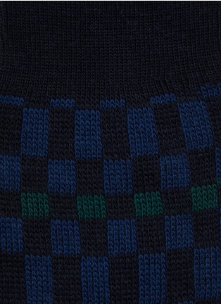Detail View - Click To Enlarge - PANTHERELLA - Wetton Abstract Check Long Ankle Socks