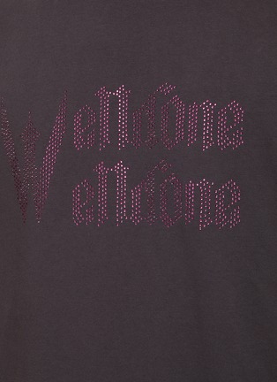  - WE11DONE - Rhinestone Double Logo Cotton T-Shirt