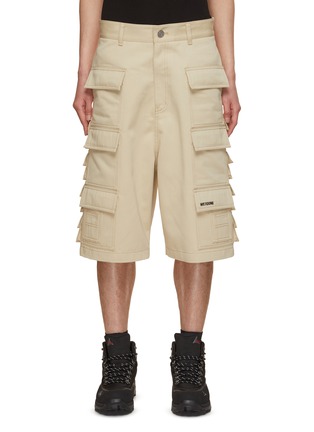 Main View - Click To Enlarge - WE11DONE - Logo Embroidered Cargo Shorts