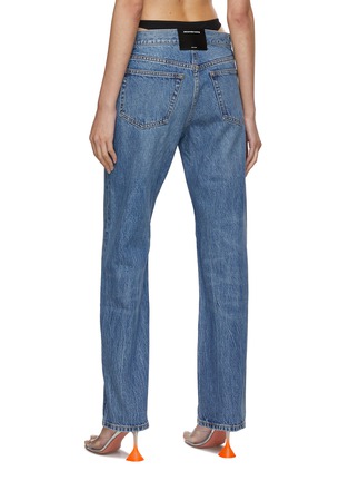 Back View - Click To Enlarge - ALEXANDER WANG - Crystal Charm Low Rise Slouchy Jeans