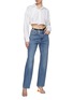 Figure View - Click To Enlarge - ALEXANDER WANG - Crystal Charm Low Rise Slouchy Jeans
