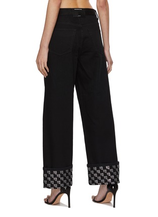 Back View - Click To Enlarge - ALEXANDER WANG - Crystal Cuff Wide Leg Jeans