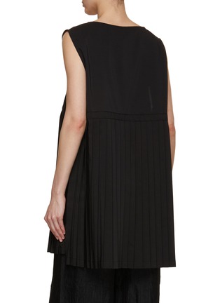 Back View - Click To Enlarge - EUNOIA - Pleated Wrap Long Vest