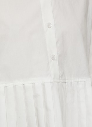  - EUNOIA - Pleated Hem Cotton Shirt